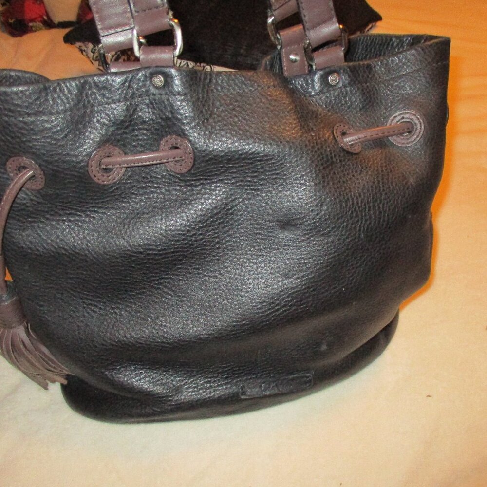 cole haan brown leather  handbag with  shoulder strap  13 x 11